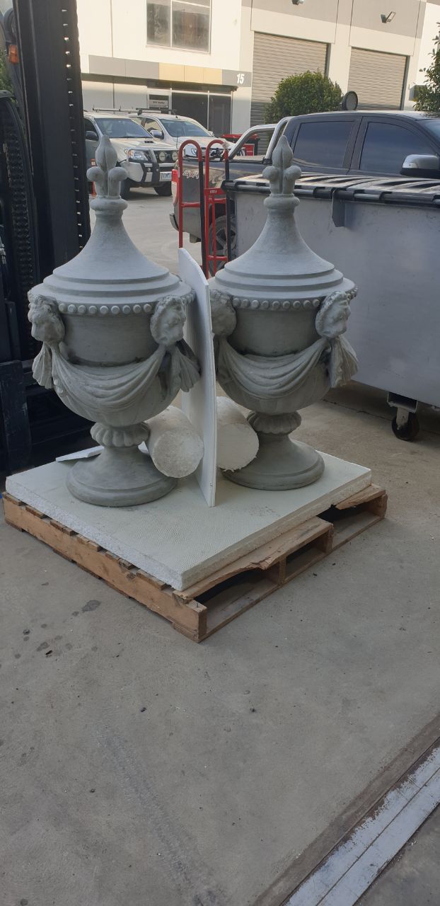 Newly manufactured replacement heritage urns ready for installation