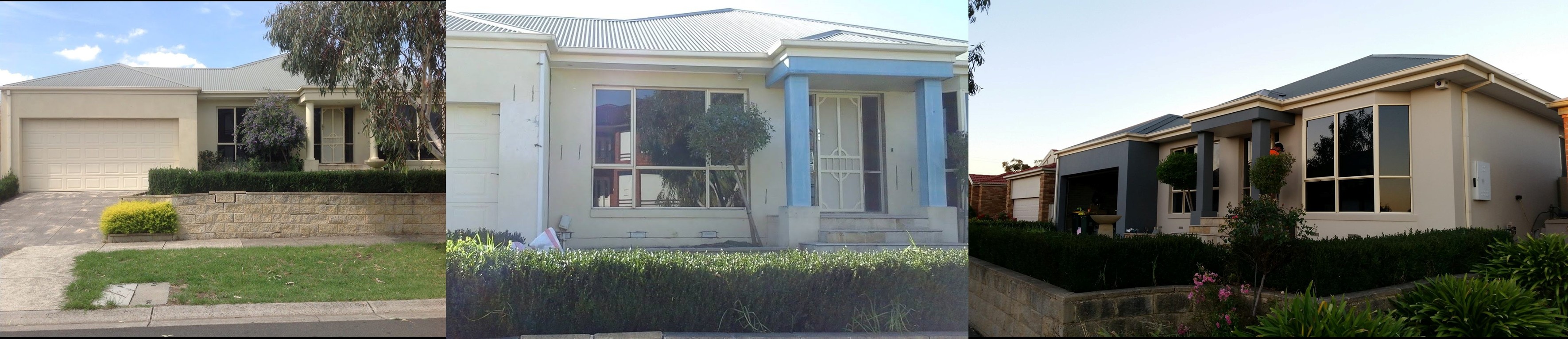 South Morang remedial rendering project showing before, during and completed stages