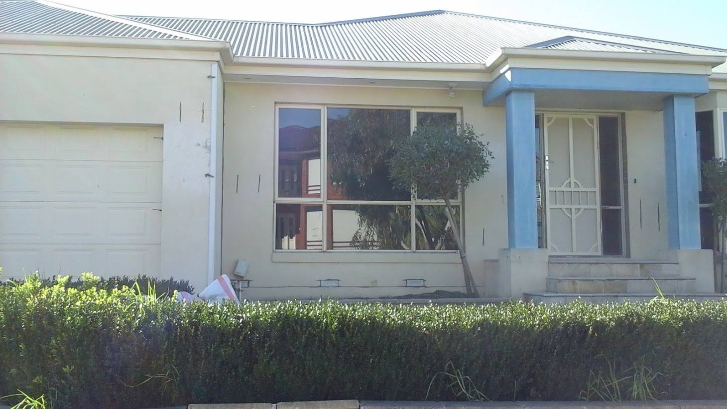 Remedial rendering and front portico reconstruction underway in South Morang