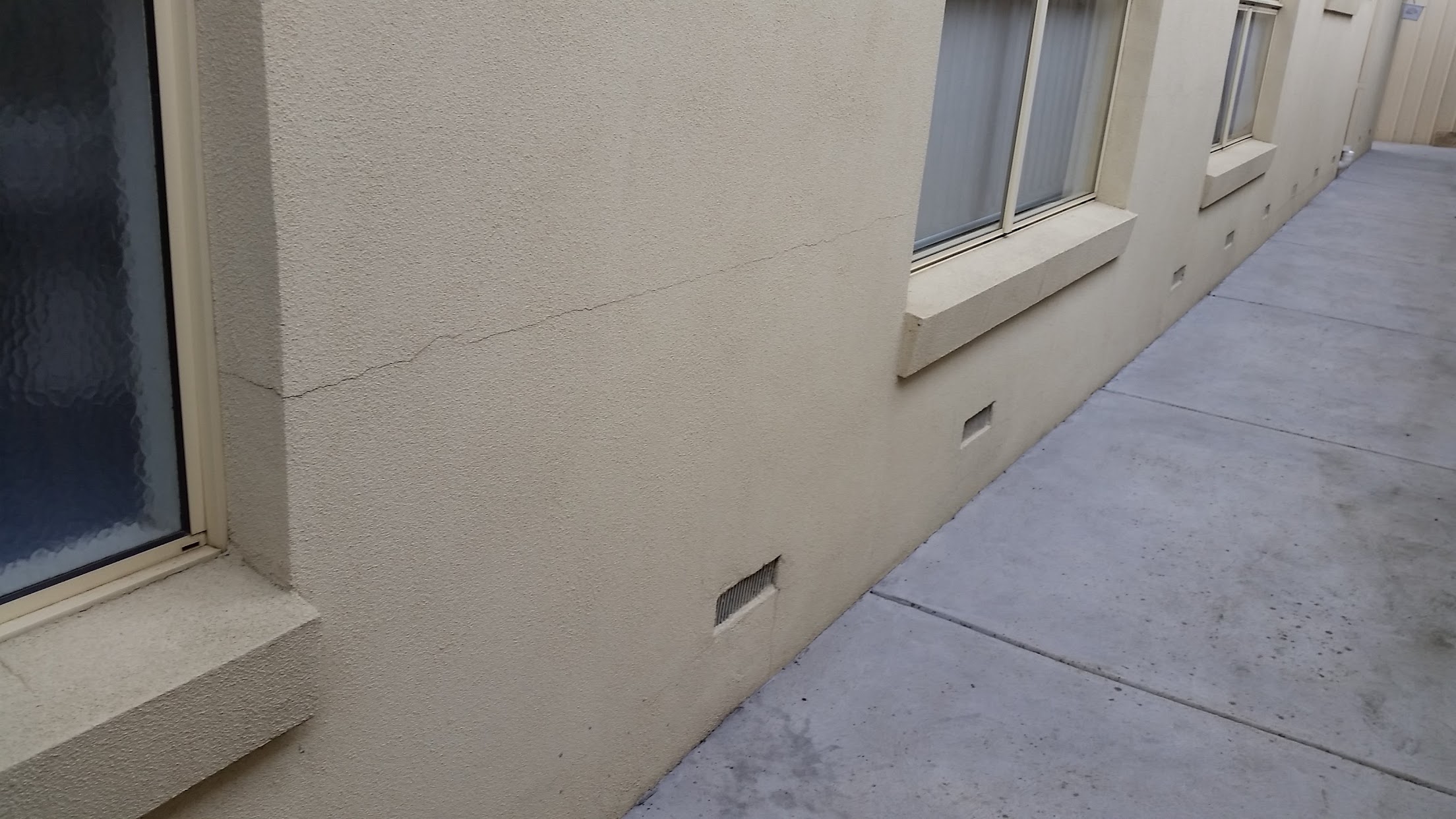 Existing render cracking identified during remedial assessment in South Morang